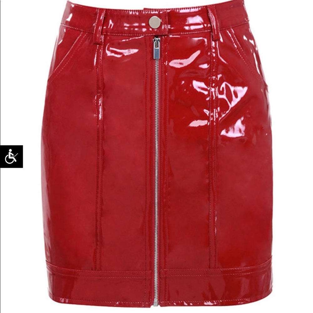 Mistress Rocks patent latent leather skirt! Available in Red & Black - Picture 2 of 3